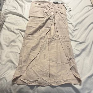 Zara Blush Pink Ruched Front Maxi Skirt